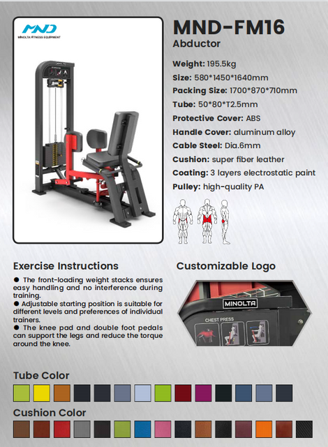 آلة إبعاد الورك MND-FM16 | مدرب الألوية المتوسطة | معدات تجريب الفخذ الخارجي