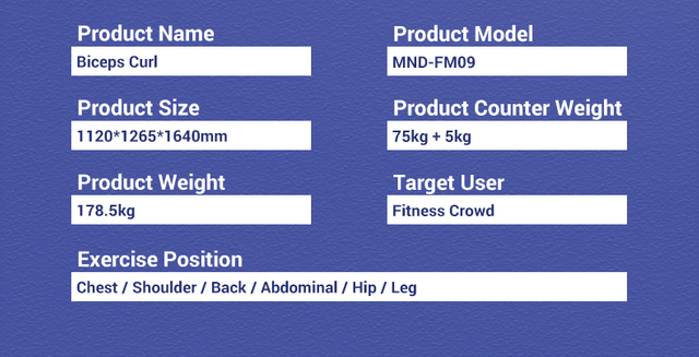 ماكينة ثني العضلة ذات الرأسين MND-FM09 | ثني الذراعين | معدات عزل العضلة ذات الرأسين
